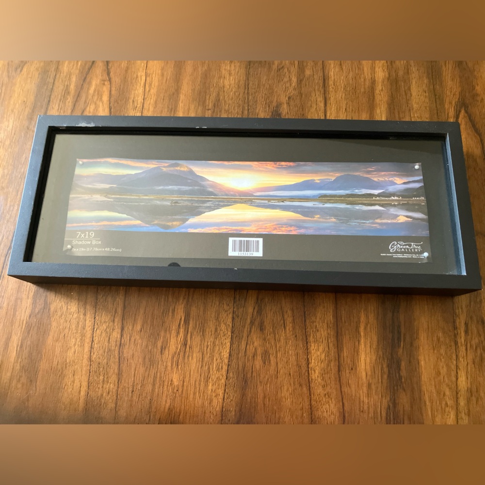 7x19” Shadowbox by Green Tree Gallery- NWT w/ FLAWS, Black Wood w/ Glass Cover